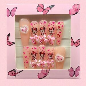 Mickey Mouse Pink Press-On Nails